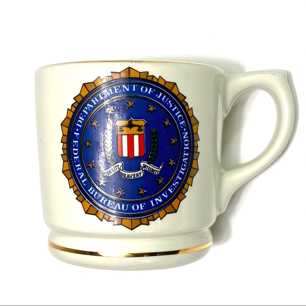 FBI Coffee Mug, Vintage, Employee Issue, Authentic, Made in USA, 40+ Years Old